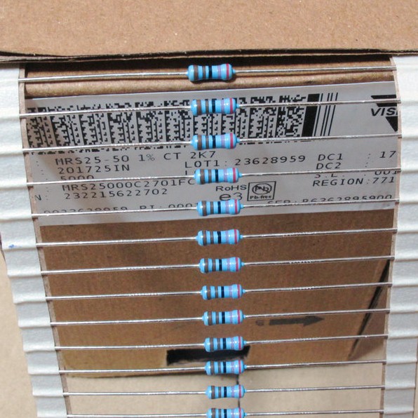 Điện trở vạch màu 2.7K 2K7 1% chân đồng (12 con)