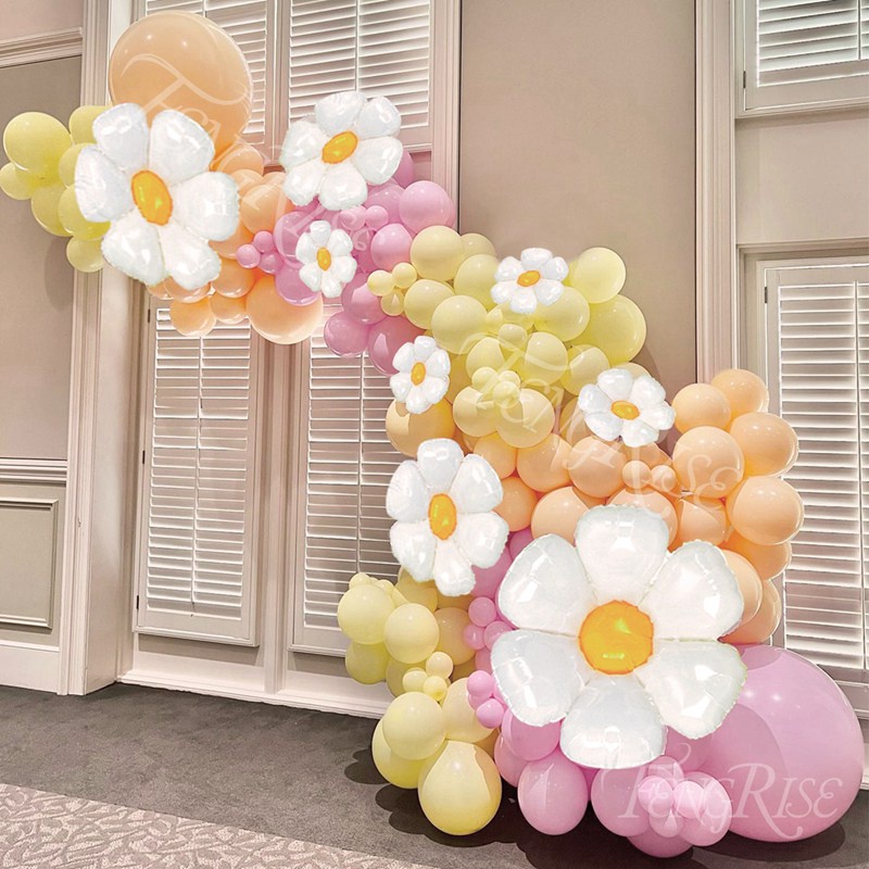 Set 147 Phụ Kiện Bong Bóng Hình Hoa Cúc Màu Kẹo Ngọt Trang Trí Tiệc