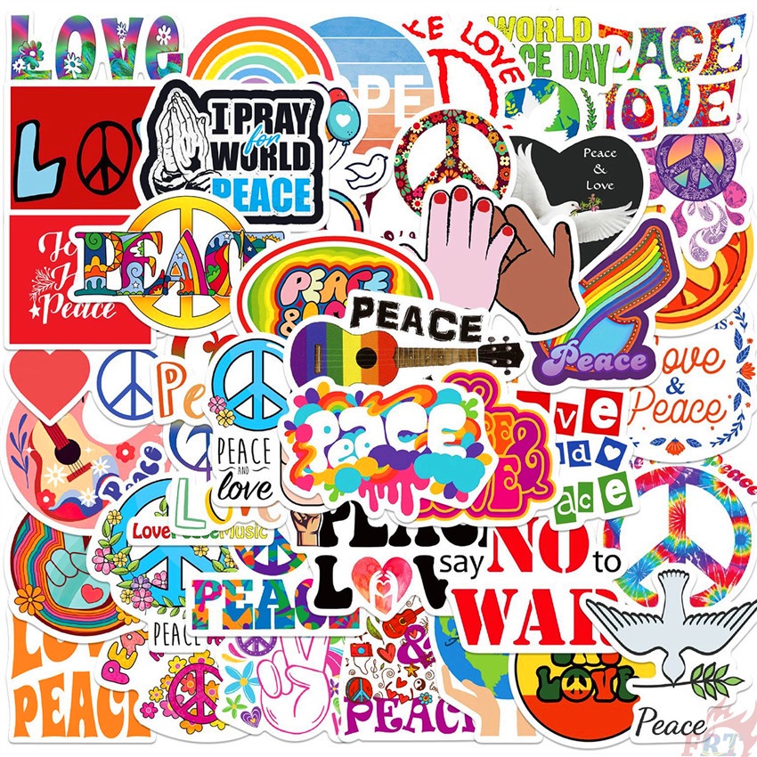 ❉ Peace & Love Series 01 Stickers ❉ 50Pcs/Set Waterproof DIY Fashion Decals Doodle Stickers