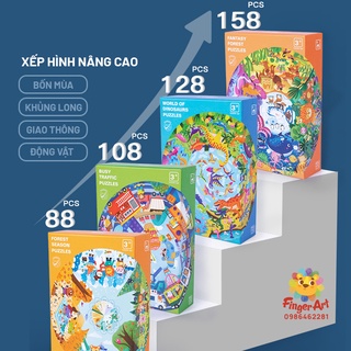 Bộ tranh hình tròn xếp hình 88/108/128/158 mảnh ghép nâng cao - hãng tokicat