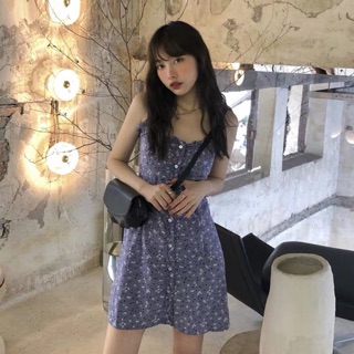 Váy hai dây cài cúc hoa nhí