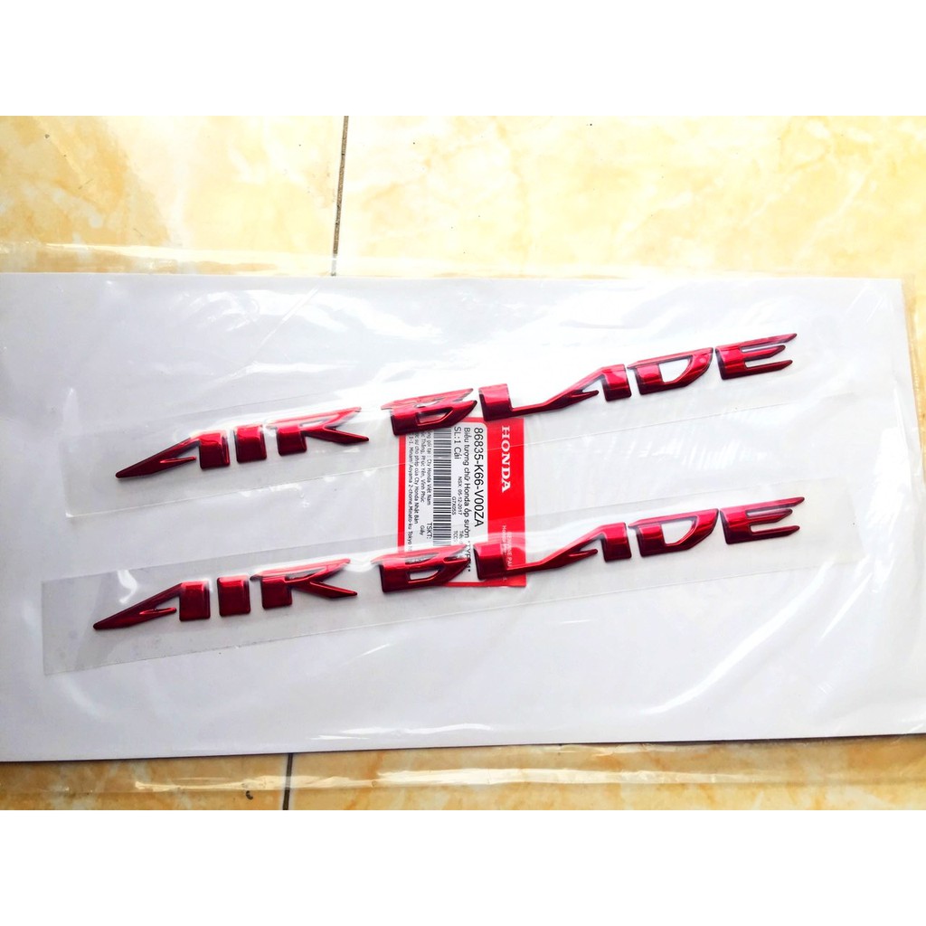 Tem chữ nổi Air Blade 2015 hàng zin cao cấp - màu đỏ