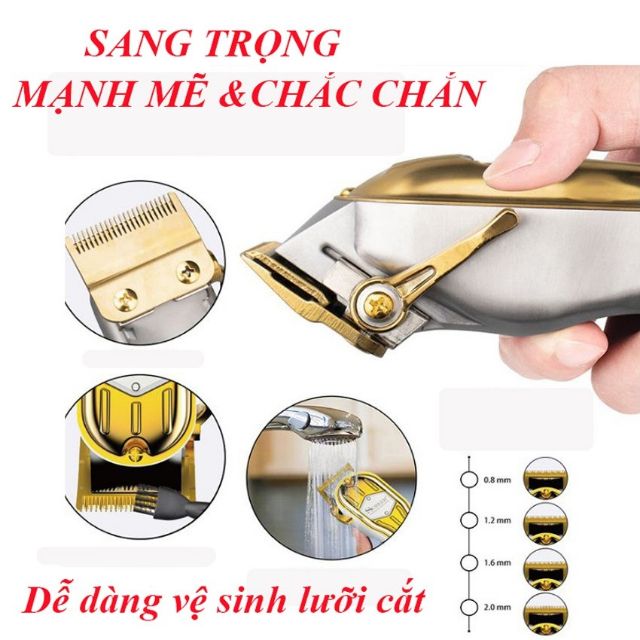 Tông đơ cắt tóc chuyên nghiệp SURKER K7S sắc bén màu vàng mạnh mẽ và sang trọng , vỏ thép nguyên khối rất đẹp