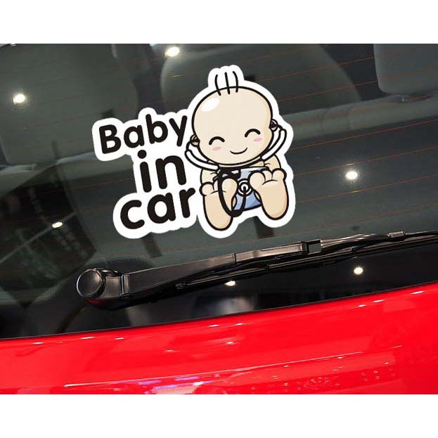 Tem decal chữ BABY IN CAR phản quang độc đáo, dễ thương