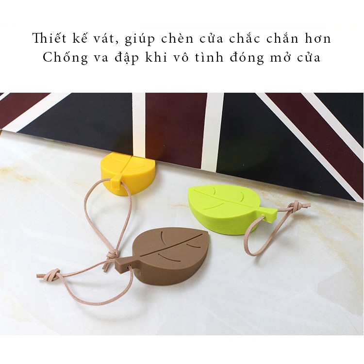 Miếng chèn cửa bằng silicon hình lá chống va đập, miếng chặn cửa tiện dụng FASOLA