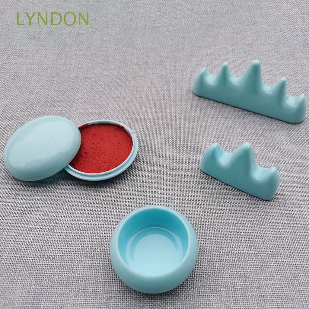 LYNDON Creative School Office Supplies Fall Resistant Ink Painting Accessories Pen Rest Stand Imitation Jade Hill Shape Craft Decoration Quality for Calligraphy,Painting Smooth Writing Brush Holder