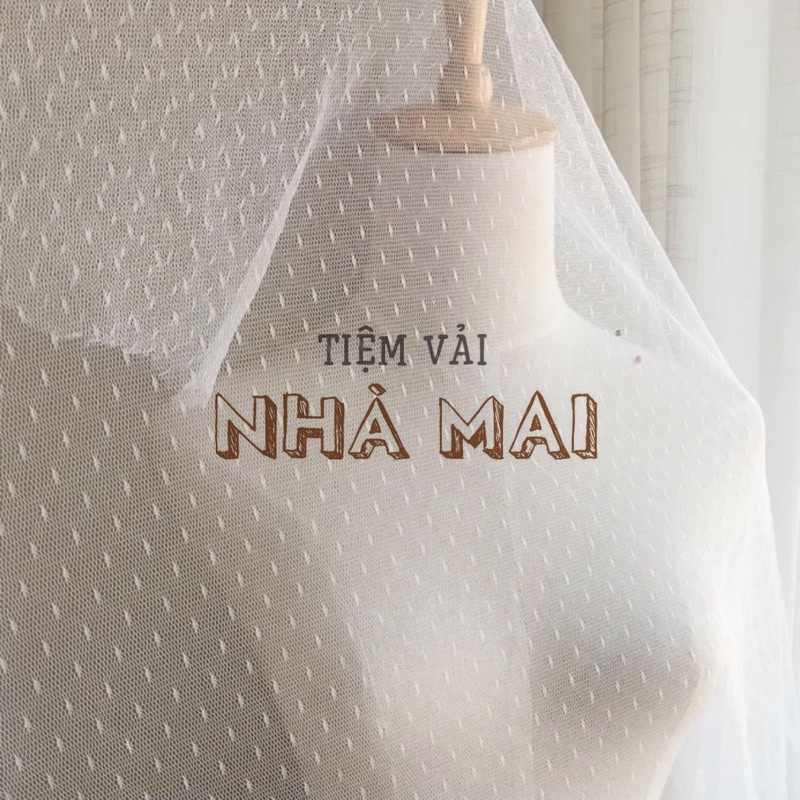 [GIÁ SỈ] Voan Lưới Chấm Bi Hạt Nhỏ, Chất Mềm Nhẹ Co Giãn 2 Chiều