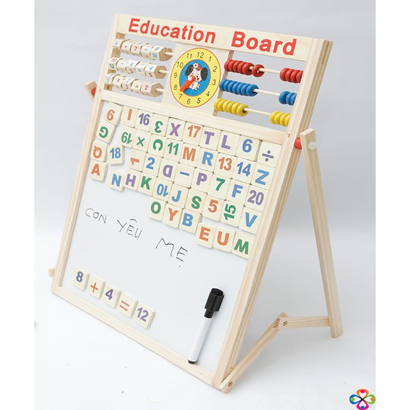 Bảng nam châm từ học chữ và số 2 mặt Education Board cho bé