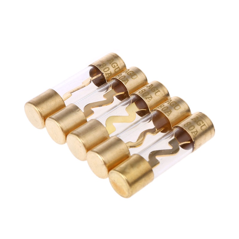 Set 5 Cầu Chì Khuếch Đại Âm Thanh AGU Mạ Vàng