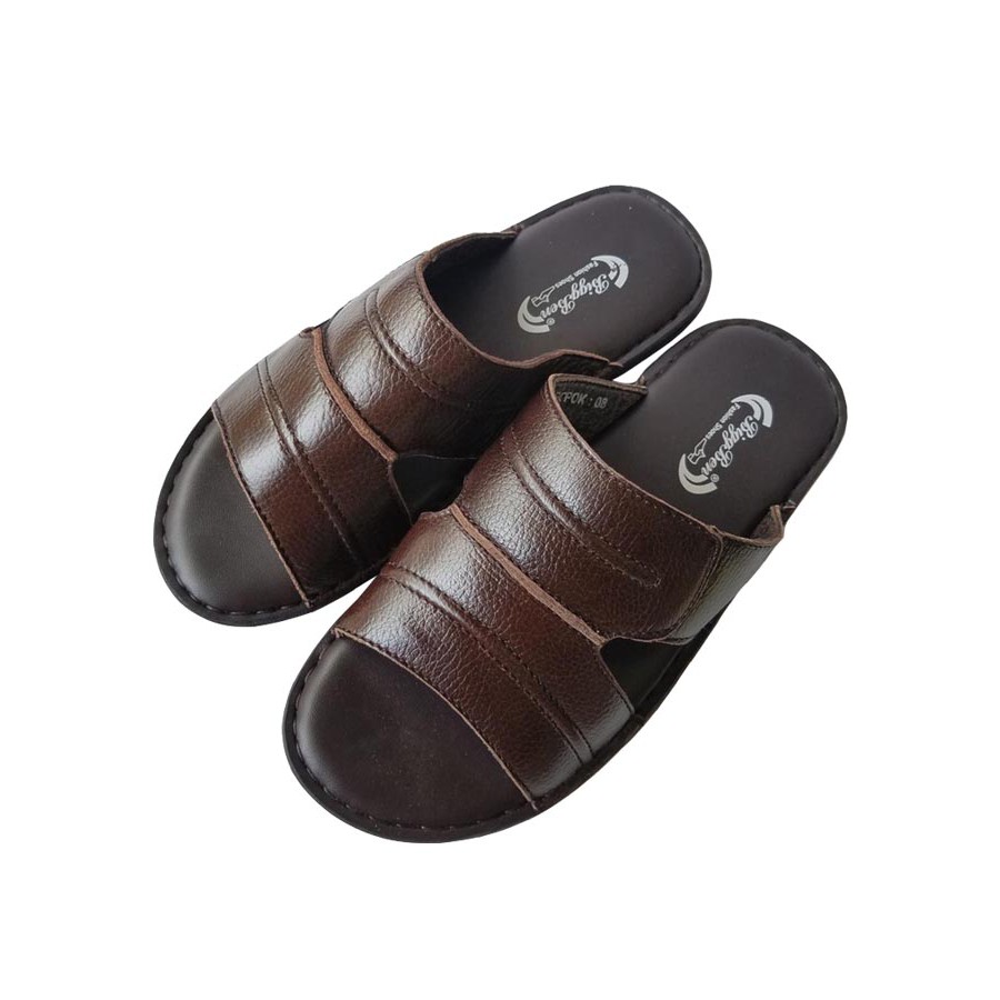 Dép nam quai ngang da bò thật BIGBEN cao cấp DN255