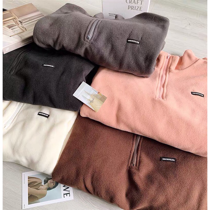 ÁO NỈ SWT CỔ KHOÁ LOGO UNISEX NAM NỮ [ RẺ VÔ ĐỊCH ] | BigBuy360 - bigbuy360.vn