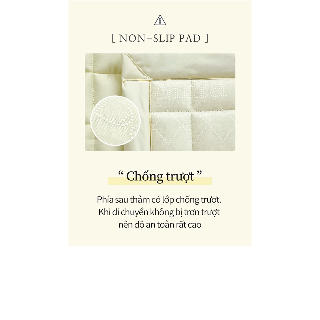 Thảm trải chần bông  Coda mềm mại thích hợp 4 mùa cho bé nhập khẩu Bonitabebe HQ