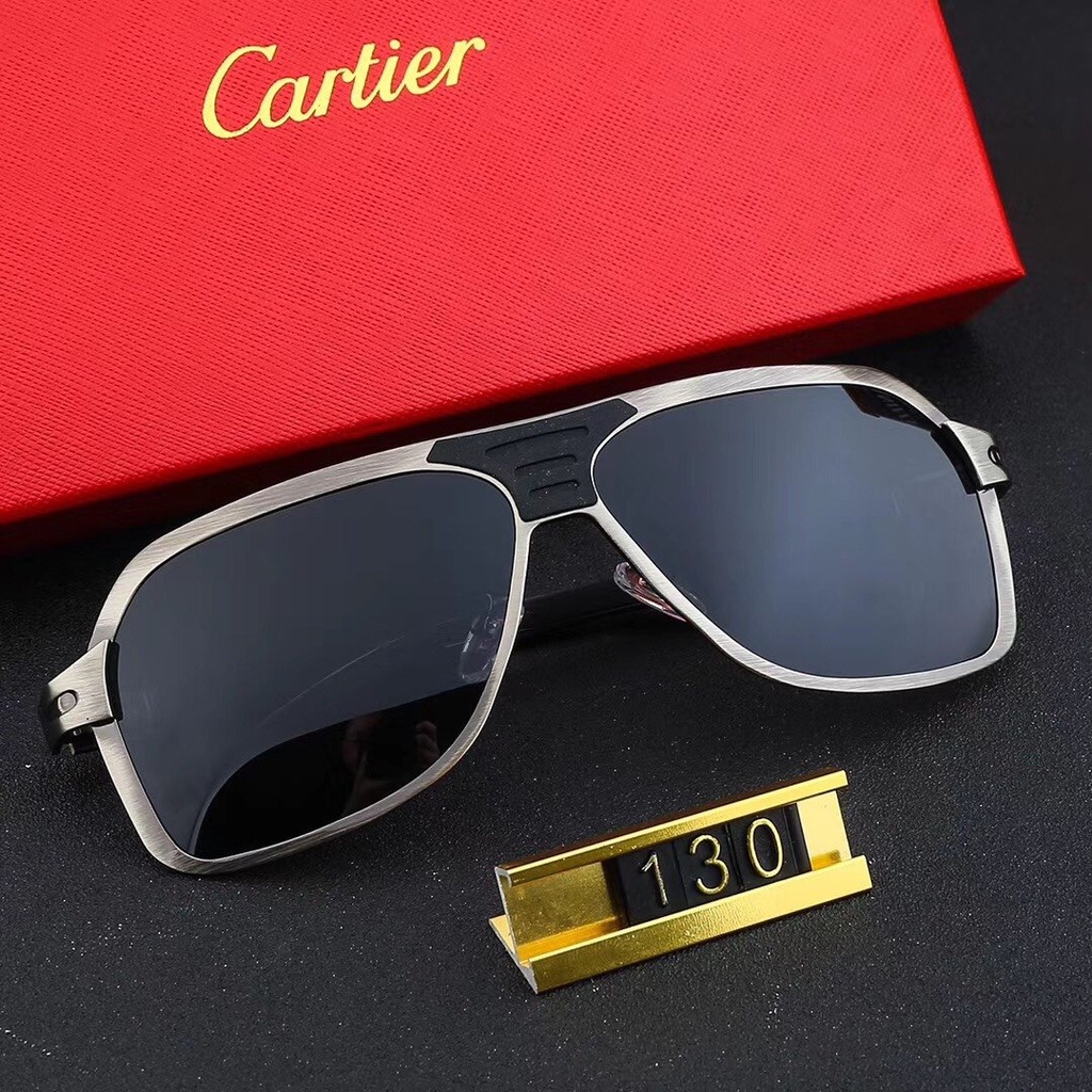 Cartier_ 2021 Mới Thời trang Hàn Quốc Khung lớn Màu phim Kính râm Nam và Nữ Xu hướng Cặp đôi Đường phố Chụp Trăm Phù hợp Trang trí Thời trang Du lịch Kỳ nghỉ Chống tia cực tím Kính râm đi biển