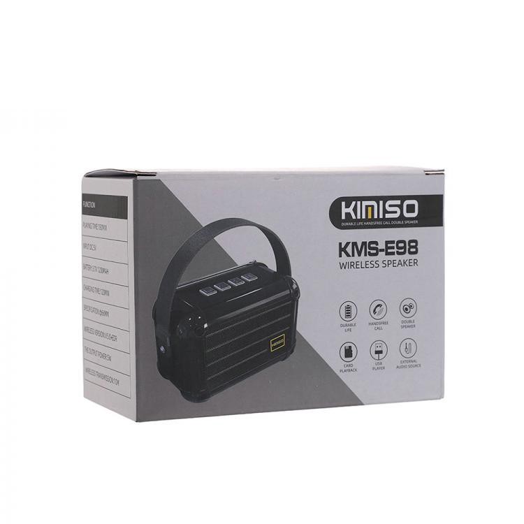 Loa bluetooth mini Kimiso KMS-E98 hỗ trợ nghe USB, khe thẻ nhớ, đài radio FM, cắm dây AUX, thoại rãnh tay, có quai xách