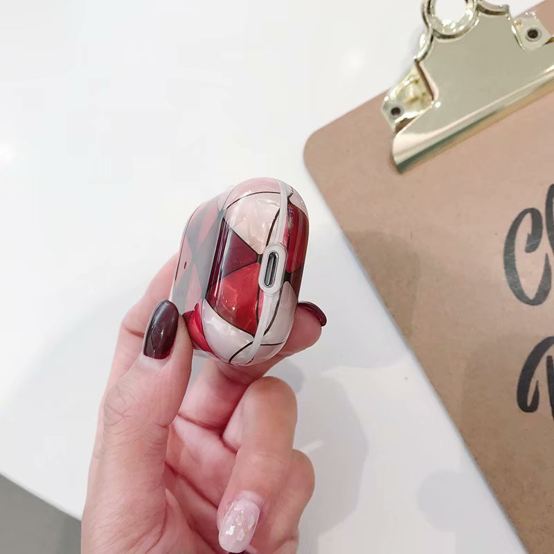 [Ảnh Thật] Bao Ốp Case Airpods 1/2 Nhựa Dẻo Sơn Bóng Hoa Văn Tam Giác