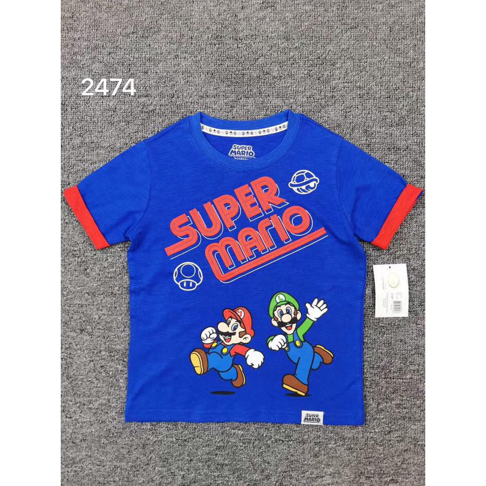 ÁO THUN CHO BÉ TRAI CAYABE SUPER MARIO MÀU XANH DƯƠNG (QUẦN ÁO TRẺ EM)