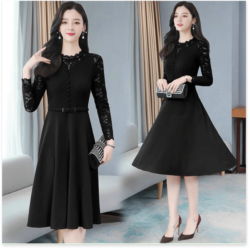 Đầm poly 2 da phối voan nữ siêu xinh cho các chị em KHANH AN FASHION