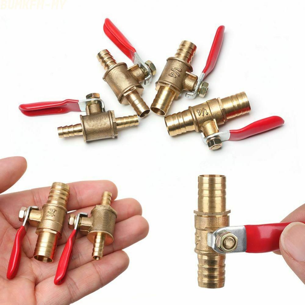 6/8/10 / 12mm, ống barb inline brass water / air gas line shut-off ball van mới