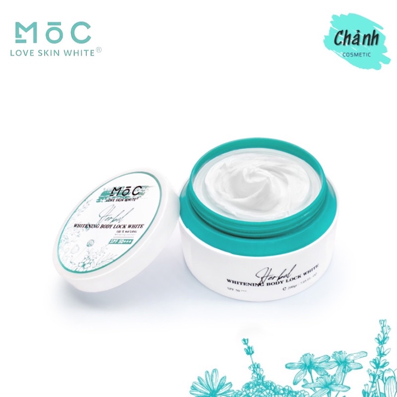 Kem Body Dưỡng Trắng Toàn Thân-Ngừa Lão Hoá-Se Khít Lỗ Chân Lông MOC Love Skin White SPF 50+++ /200gr