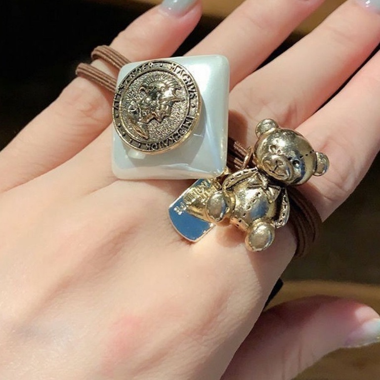 Dây Cột Tóc Buộc Tóc Nữ Đẹp Dễ Thương Phong Cách Hàn Quốc Với Họa Tiết Đính Thỏ Và Gâu Thun Cột Tóc Cao Cấp