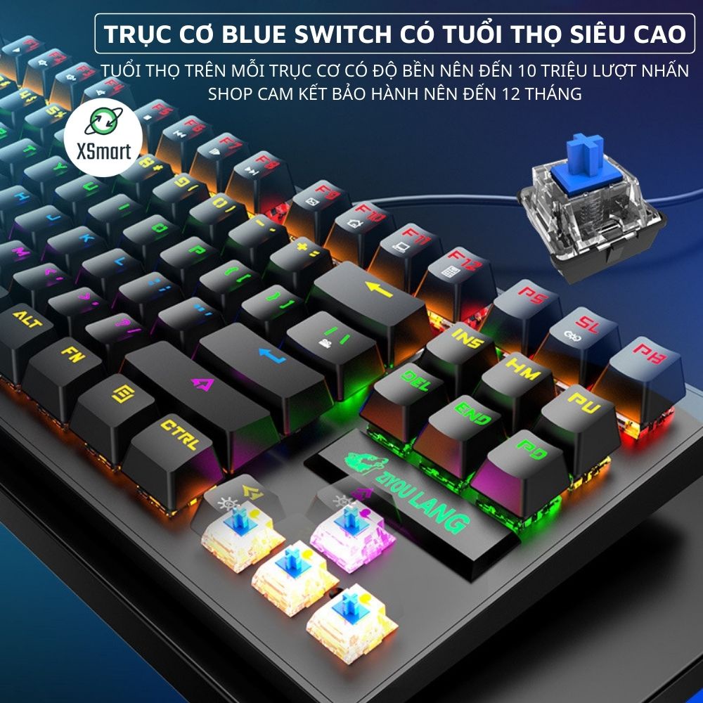 Đầu quấn sạc của Bàn Phím Cơ Máy Tính Crack K2 PRO Led RGB 10 Chế Độ Khác Nhau