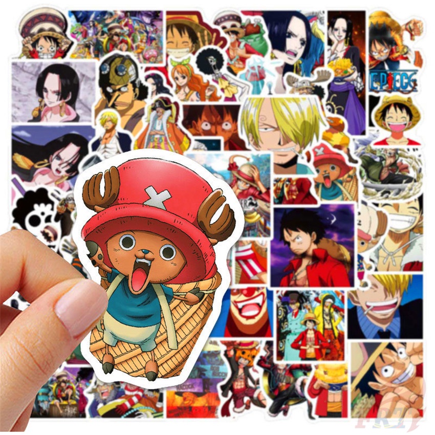 Set 100 miếng dán trang trí in hình nhân vật trong One Piece độc đáo