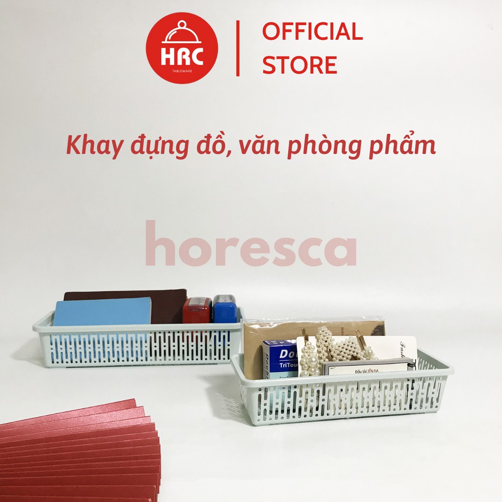 Khay nhựa đựng đồ  Khay chữ nhật màu sắc trang nhã