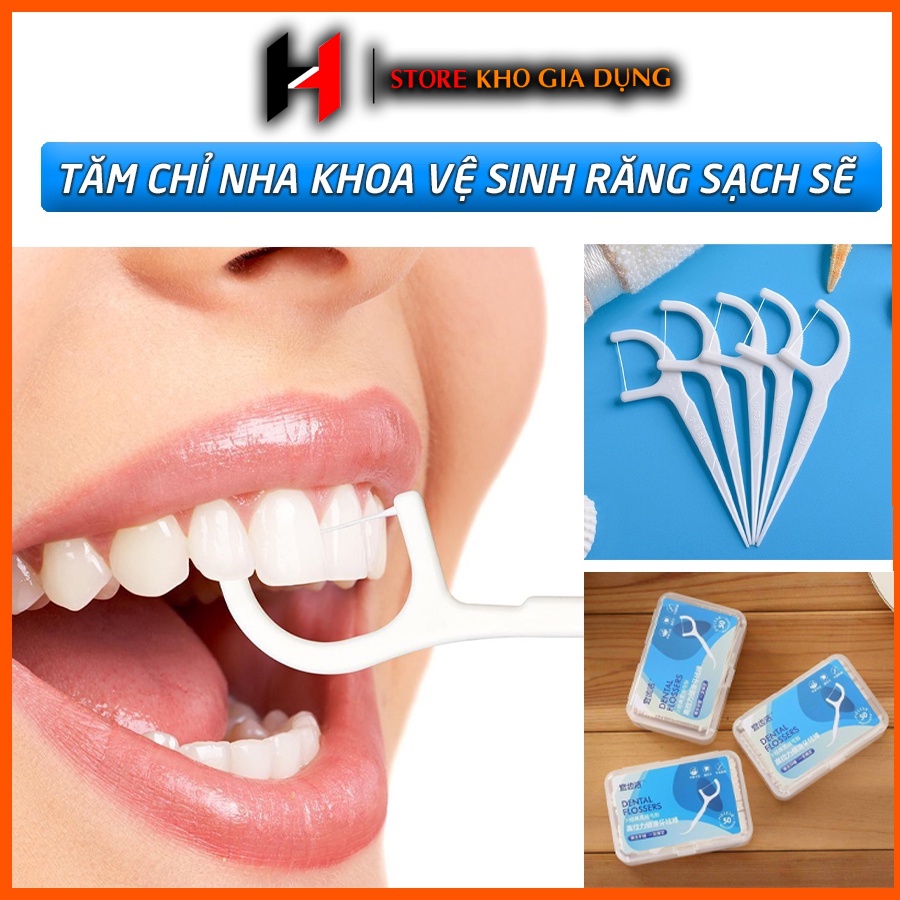 Tăm Kẽ Chỉ Nha Khoa Chất Lượng - Vệ Sinh Răng Sạch Sẽ Hộp 50 Cái