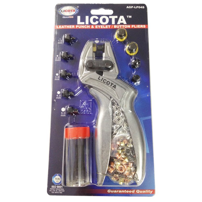 Kìm bấm lỗ dây nịt cao cấp (kèm khoen) - Licota AGP-LP04S