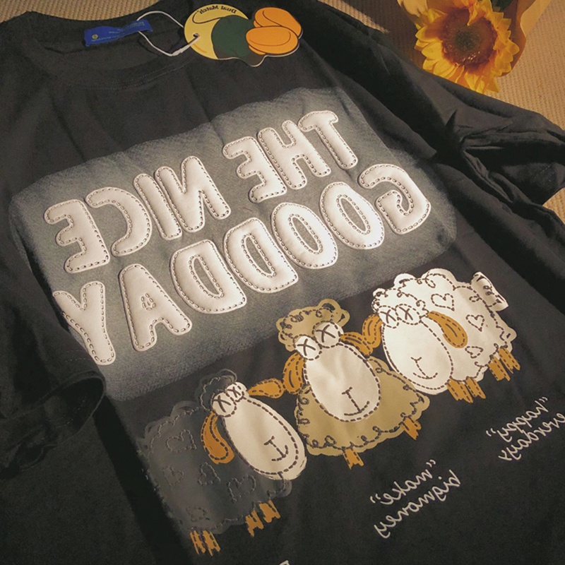 Áo Thun Ngắn Tay Cổ Tròn In Chữ Thời Trang Mùa Hè Dành Cho Nữ