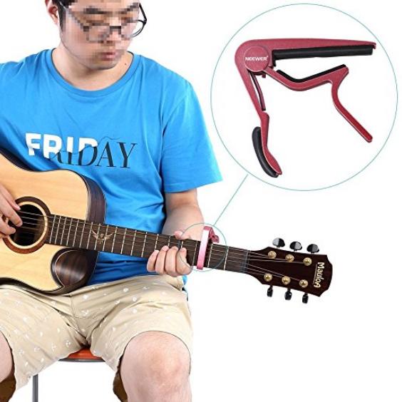 Capo đàn guitar một tay màu đen/xanh dương/đỏ/vàng/bạc)