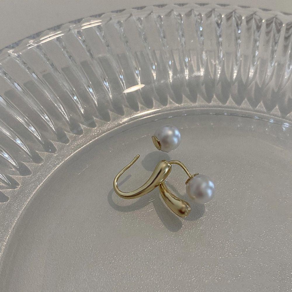 Bông Tai Hợp Kim Hình Chữ C Phong Cách Baroque Ngọt Ngào