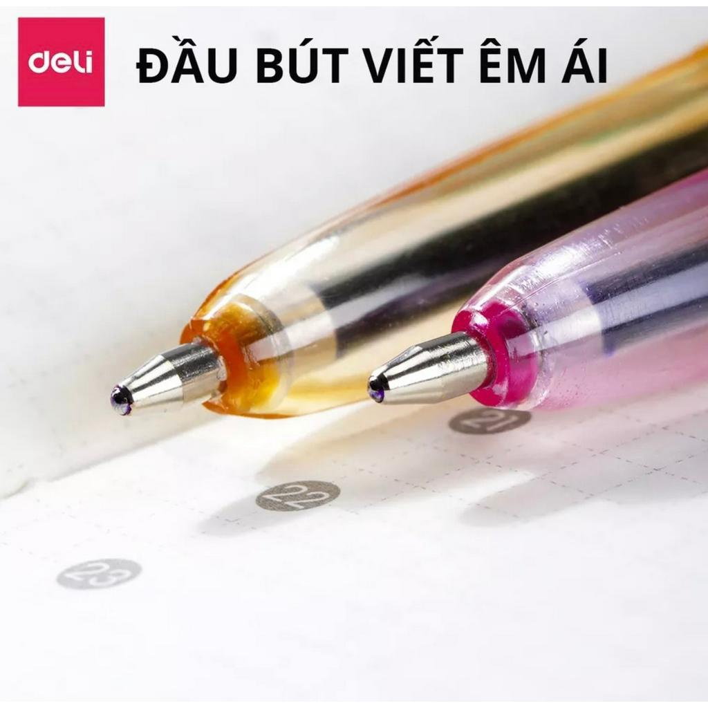 Bút Bi Mực Xanh Ngòi 0.7mm Nắp Đậy Màu Pastel Deli - Màu Ngẫu Nhiên - EQ6C