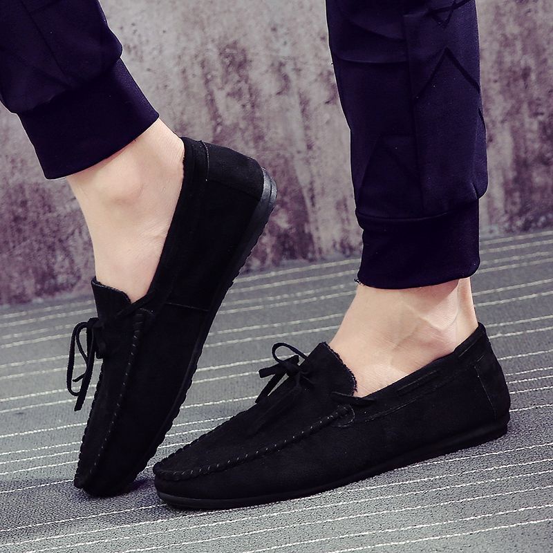 Giày lười vỏ da dày dặn màu tối dành cho nam