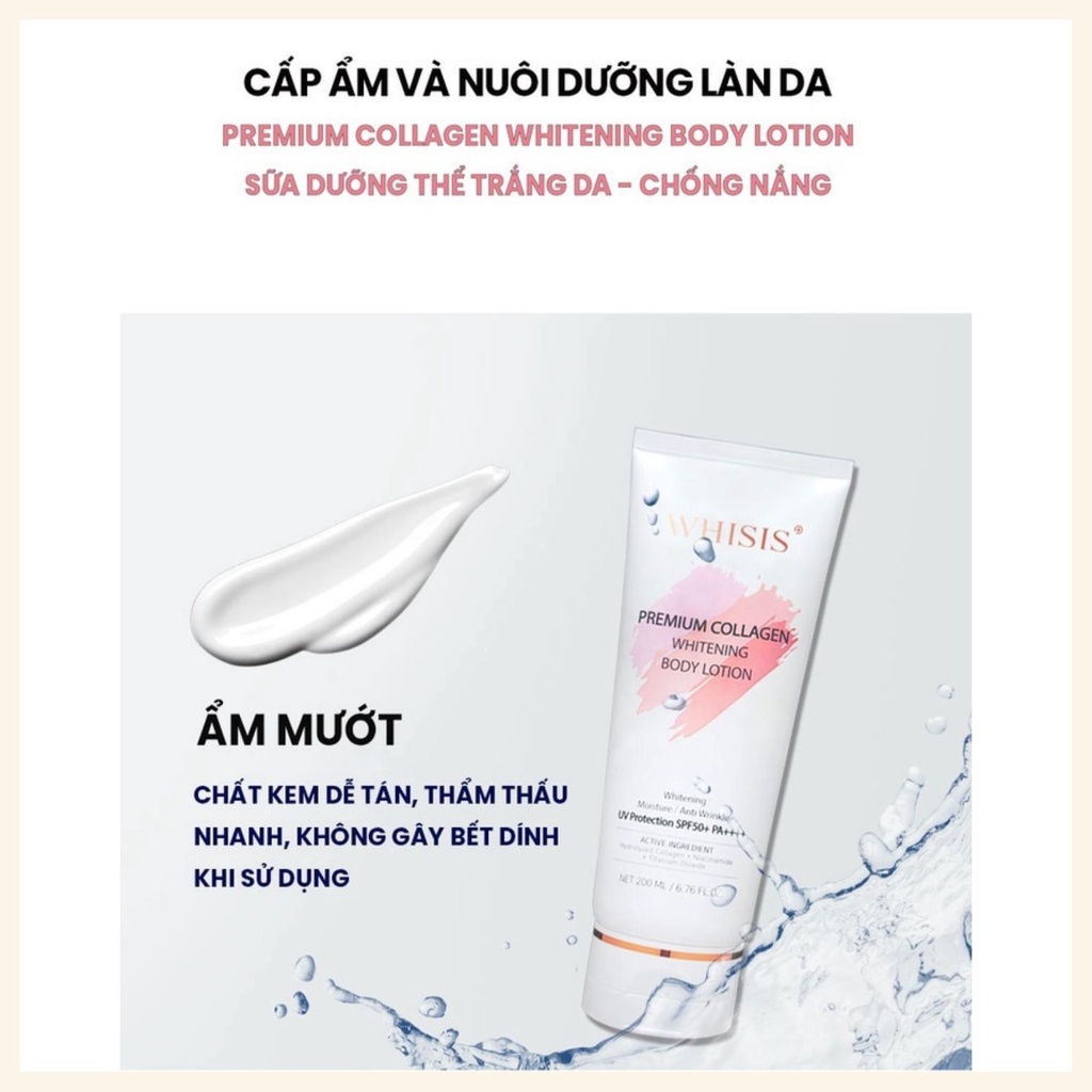 Kem Dưỡng Trắng Da Body Minhchaustore Kem Body Whisis 200ml Kem dưỡng trắng da chống nắng