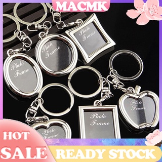 Móc Khóa Có Khung Ảnh Xoay Hình Tròn/Vuông/Trái Tim Sáng Tạo