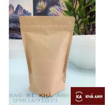 1kg Túi zip giấy Kraft đáy đứng có cửa sổ hoặc không cửa sổ khách chọn