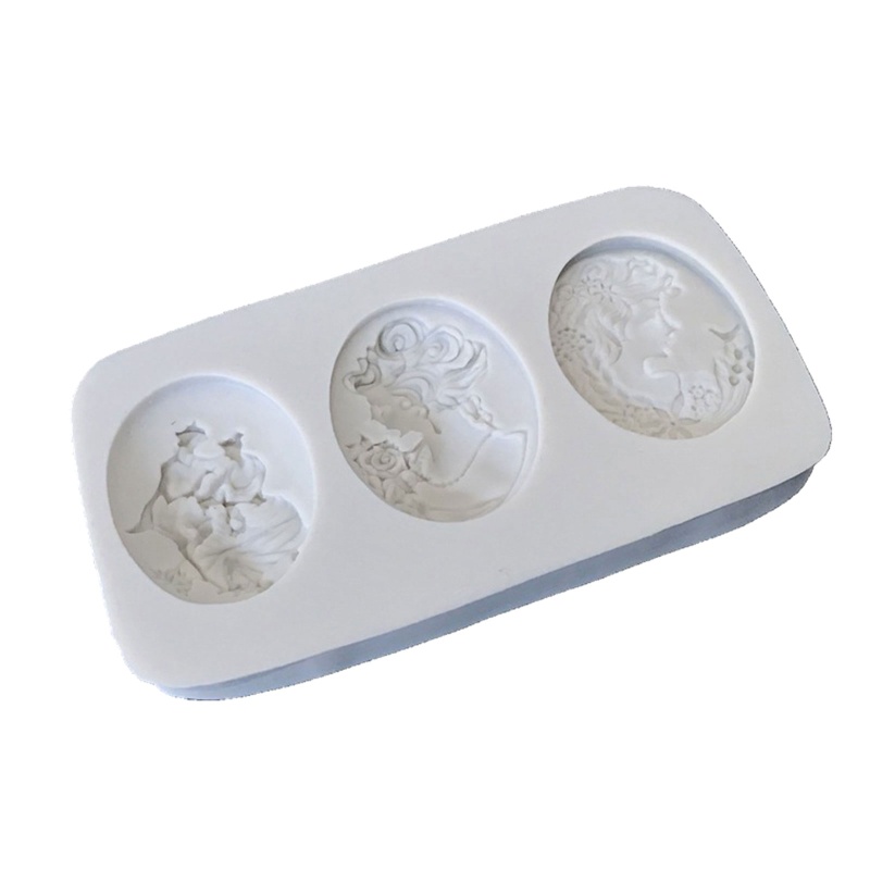 Khuôn Silicone Tạo Hình Chân Dung Phụ Nữ DIY Trang Trí Bánh