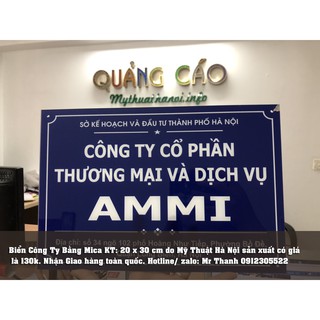 Biển Công ty Mica KT 20x 30cm