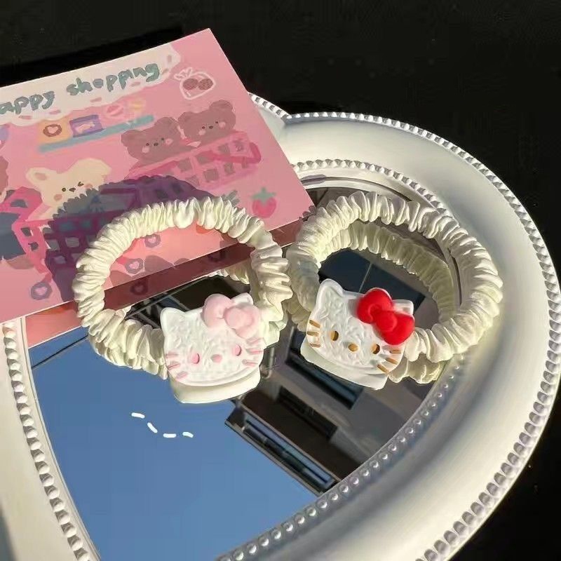 Dây Buộc Tóc Co Giãn Kiểu Nhật Bản Họa Tiết Hello Kitty Dễ Thương 2022
