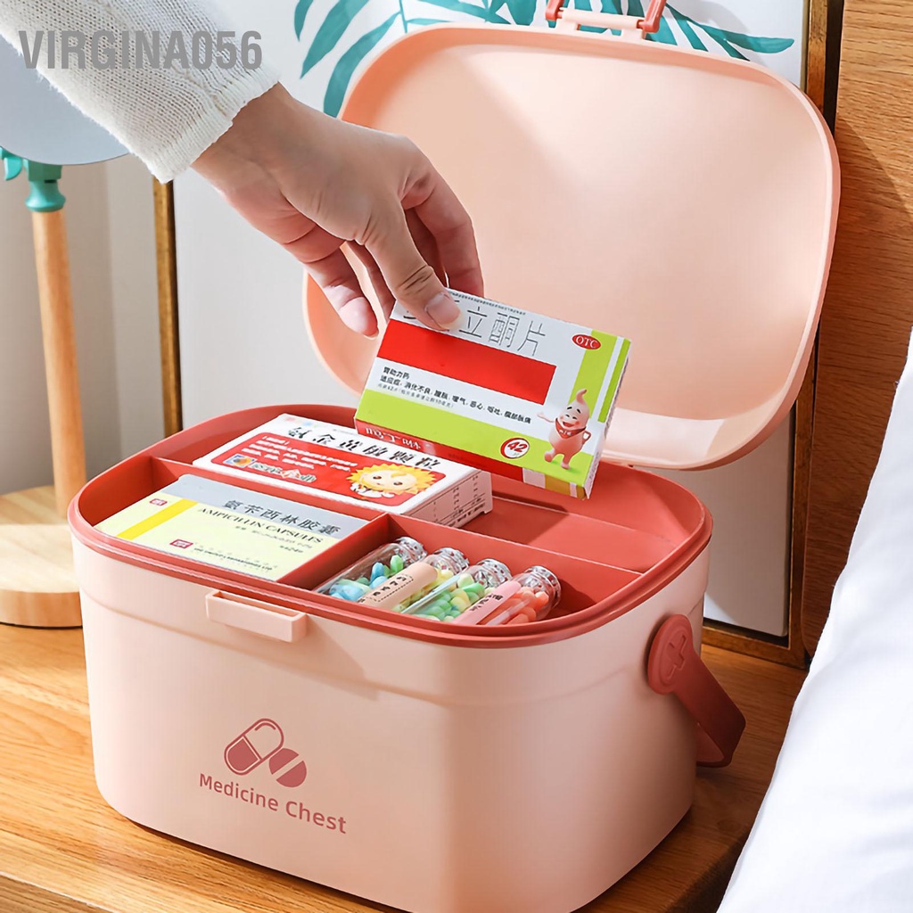 Có thể bán buôn Hộp đựng thuốc May thiếc PP 2 lớp Di động cho Văn phòng tại nhà Virgina056 Hàng giao ngay