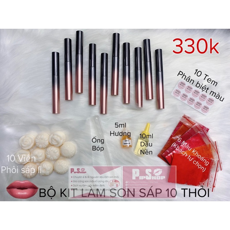 BỘ KIT LÀM SON HANDMADE 10 THỎI (ĐỔ TRỰC TIẾP)