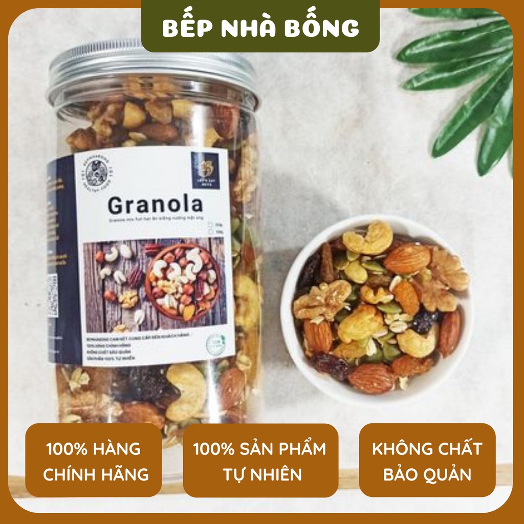 500gr, Hạt dinh dưỡng Granola Siêu hạt mix dành cho người ăn kiêng, bà bầu, người cao tuổi, dân tập Gym, Bếp nhà Bống