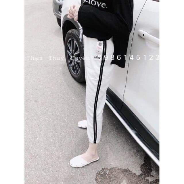 Quần Jogger Sọc vải đũi siêu mát