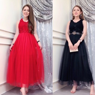 🌸clip💍 đầm maxi voan lưới đắp bướm cao cấp_ gp6220