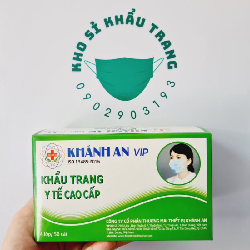 [Giá Sỉ] Khẩu trang y tế Khánh An VIP 4 lớp kháng khuẩn hộp 50 cái