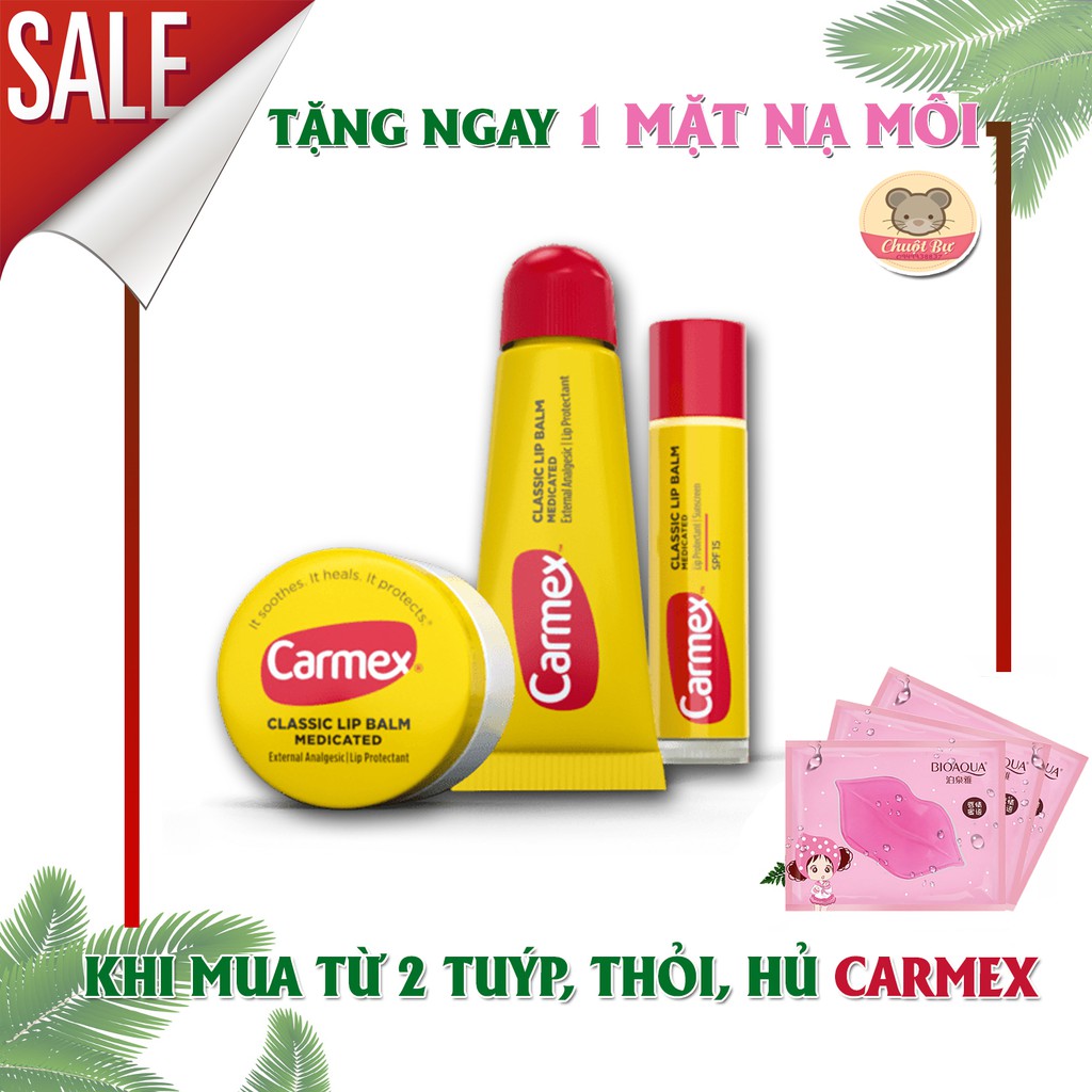 [🎁𝐓Ặ𝐍𝐆 𝐌Ặ𝐓 𝐍Ạ 𝐌Ô𝐈] Set 3 thỏi Son Carmex, xuất xứ từ USA, giá cực tốt