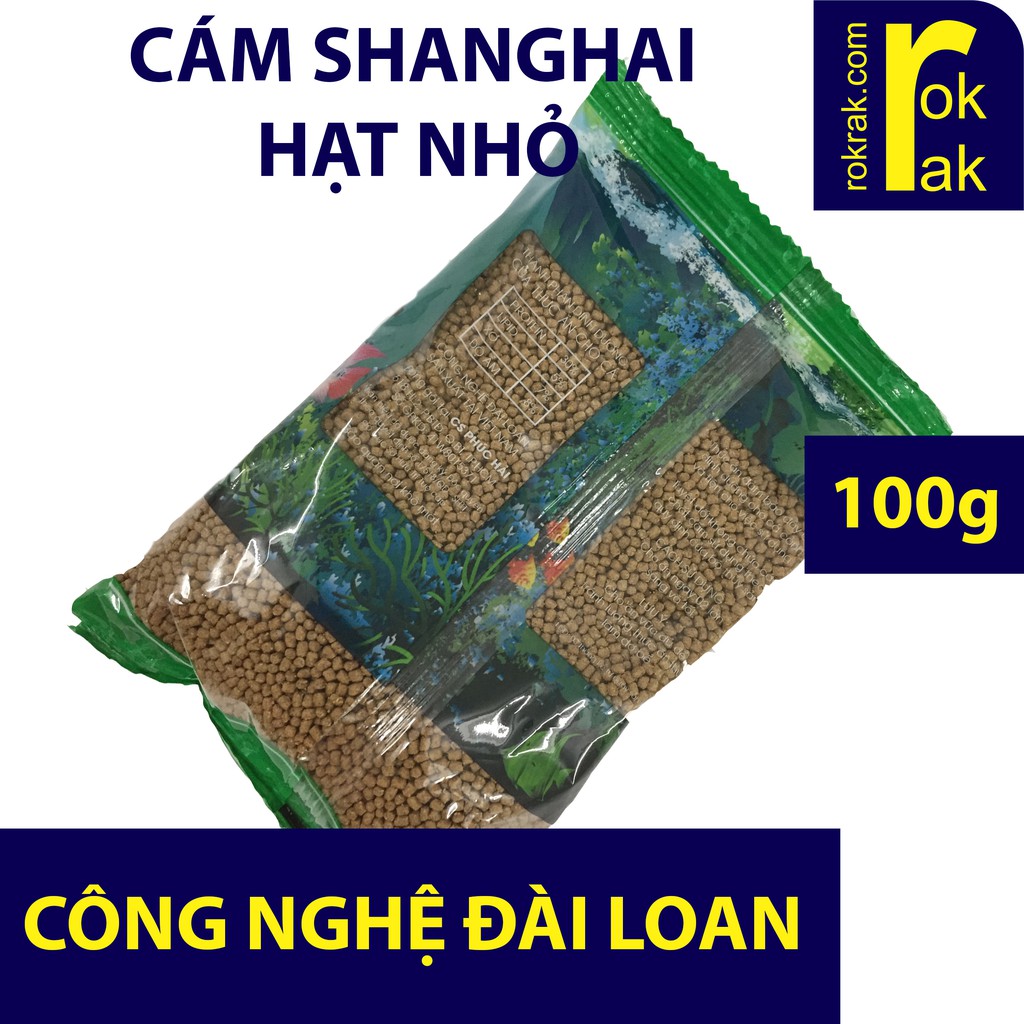 Cám cá Shanghai thức ăn cho cá lên màu 100g hạt nhỏ