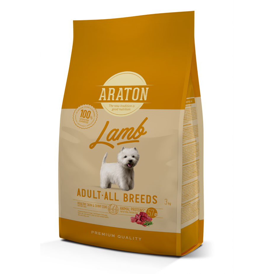 Araton Dog Adult Lamb, 3kg/túi Thức Ăn Bổ Sung Thịt Cừu Dành Cho Chó Trưởng Thành Thuộc Tất Cả Các Giống Chó 3 Kg