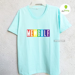 Áo thun MewGulf chữ cầu vồng rainbow